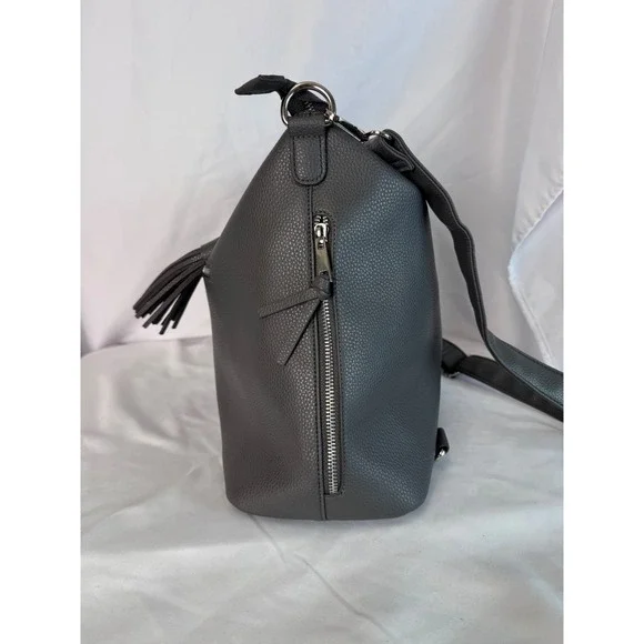 Willow Wood Gray Tote Bag Crossbody Purse Front Pocket Tassel Accent - Picture 7 of 12
